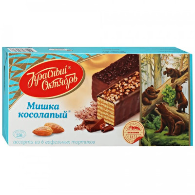 Торт Красный Октябрь Мишка косолапый вафельный, 250г