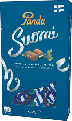Конфеты Panda Suomi из молочного шоколада с черничной начинкой, 250г