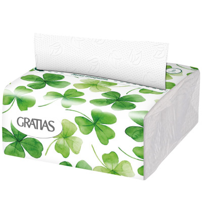 Салфетки Gratias бумажные двухслойные с тиснением белые, 100шт