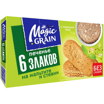 Печенье Magic Grain 6 Злаков сдобное, 160г