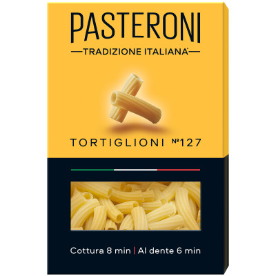 Макароны Pasteroni Tortoglioni №127 группа А высший сорт, 400г