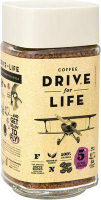 Кофе Drive For Life Extra Strong натуральный растворимый сублимированный, 100г