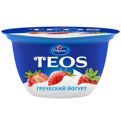 Йогурт Teos Клубника Греческий 2%, 140г