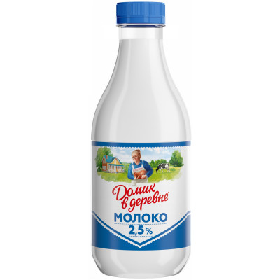 Молоко пастеризованное Домик в деревне 2.5%, 930мл