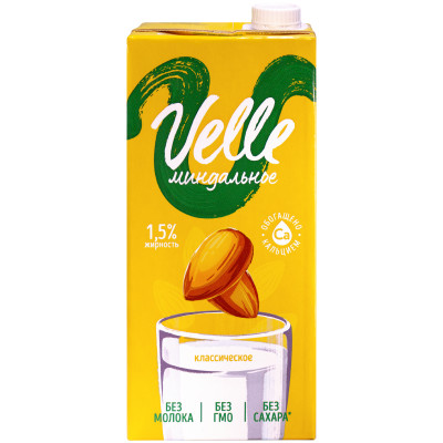 Напиток Velle миндальный классический на растительной основе, 1л