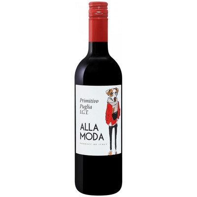 Вино Alla Moda Примитиво Апулия 2019 красное сухое, 750мл