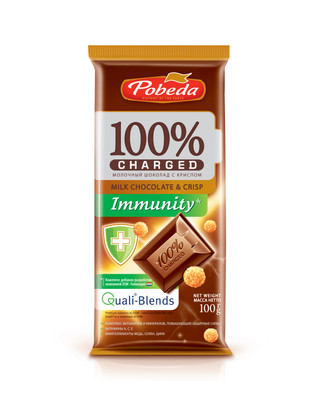 Шоколад молочный Победа Вкуса Чаржед иммунити с криспом, 100г