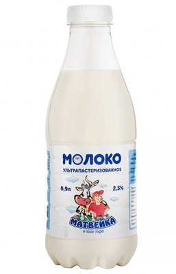 Молоко Матвейка питьевое ультрапастеризованное 2.5%, 900мл