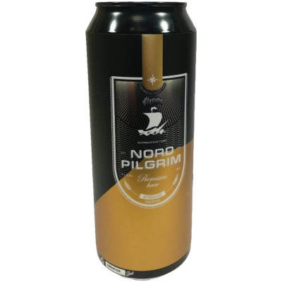 Пиво Nord Pilgrim мурманское пшеничное светлое нефильтрованное 4.5%, 500мл