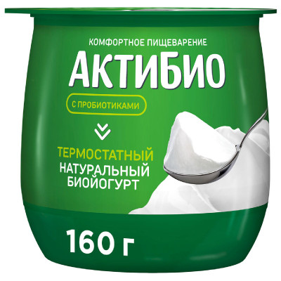 Биойогурт Актибио обогащенный бифидобактериями термостатный 3.5%, 160г