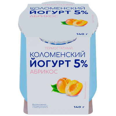 Йогурт Коломенский Абрикос 5%, 140 г