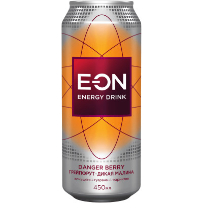 Напиток безалкогольный E-ON Danger Berry энергетический тонизирующий газированный, 450мл
