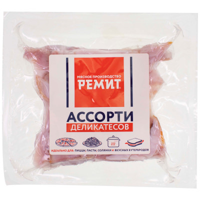 Продукт мясной копчёно-варёный Ремит Ассорти Деликатесов из свинины категории В, 250г