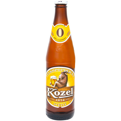 Пиво безалкогольное Velkopopovicky Kozel светлое 0.5%, 450мл
