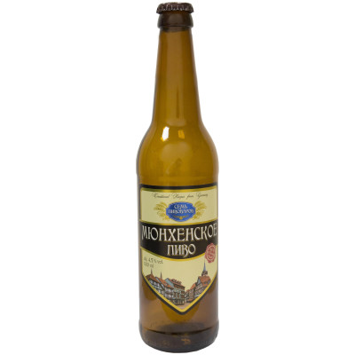 Пиво Семь Пивоваров Мюнхенское светлое фильтрованное 4.7%, 500мл