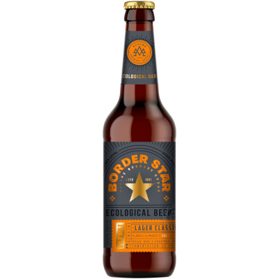 Пиво Lager Classic Border Star светлое пастеризованное фильтрованное 4.5%, 450мл