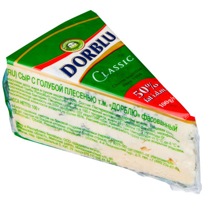 Сыр Аллгой Dorblu Classic с голубой плесенью 50%, 100г
