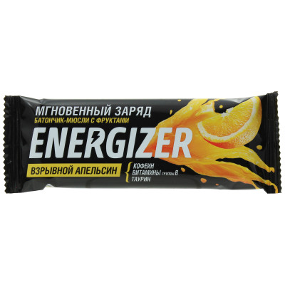 Батончик-мюсли Energizer Взрывной апельсин энергетический, 40г