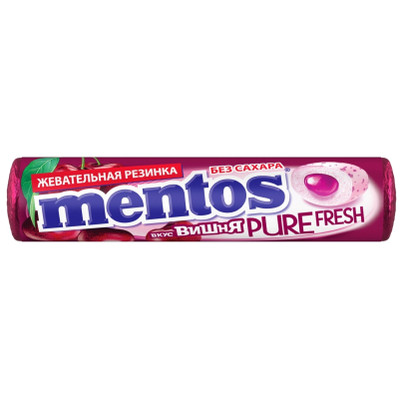 Жевательная резинка Mentos Pure Fresh со вкусом вишни, 15,5г