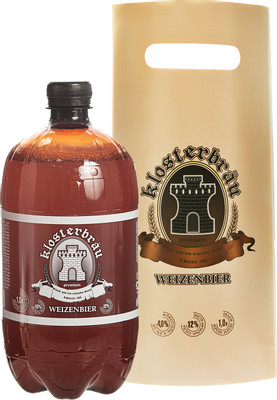 Пиво Kloster-Brau Weizenbier пшеничное светлое нефильтрованное 4%, 1л