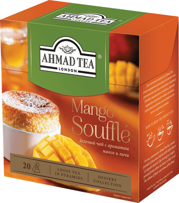 Чай Ahmad Tea Mango Souffle зелёный байховый листовой, 20x3г