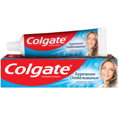 Зубная паста Colgate Бережное отбеливание с фтором и кальцием, 100мл