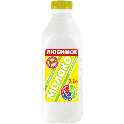Молоко Маслозавод Нытвенский Любимое питьевое пастеризованное 3.2%, 900мл