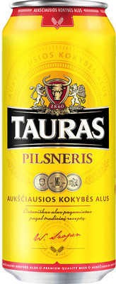 Пиво Tauras Pilsneris светлое 4.6%, 568мл