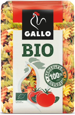 Макароны Gallo Helices Био мультиовощные с добавлением томата и шпината, 500г