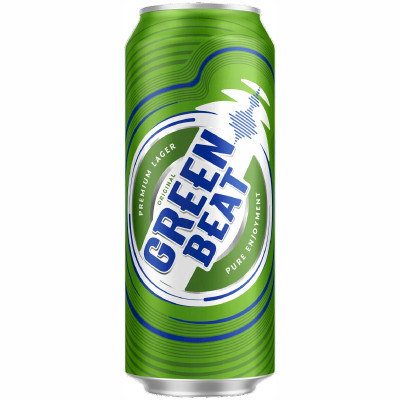 Пиво Greenbeat светлое пастеризованное, 4.6%, 450мл