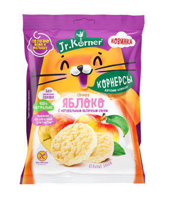 Хлебцы-мини Jr.Korner Корнерсы рисовые румяное яблоко, 30г
