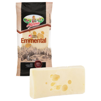 Сыр твёрдый Alpina Эмменталь кусок 45%, 200г