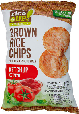 Чипсы из воздушного бурого риса Rice Up! со вкусом кетчупа, 60г