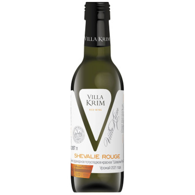 Вино Villa Krim Shevalie Rouge красное полусладкое 10-12%, 187мл