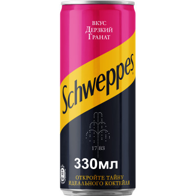 Напиток газированный Schweppes Дерзкий Гранат, 330мл