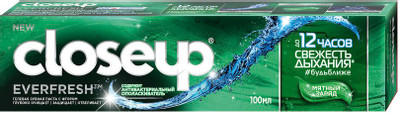 Зубная паста Closeup Everfresh мятный заряд, 100мл