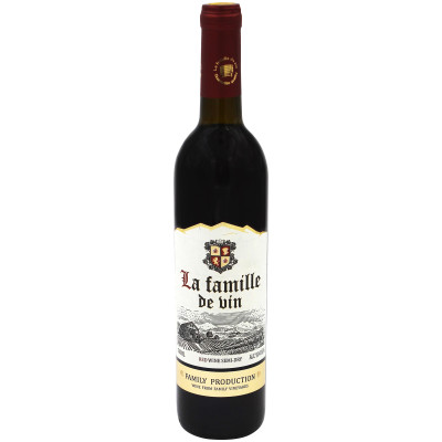 Вино La Famille de Vin столовое красное полусухое 11%, 700мл