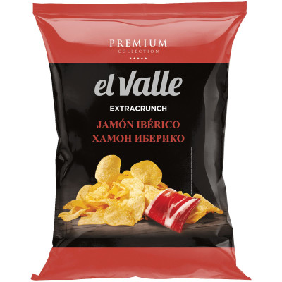 Чипсы EL VALLE картофельные со вкусом хамон иберико, 100г