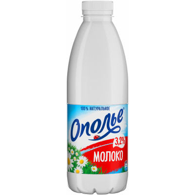 Молоко Ополье питьевое пастеризованное 3.2%, 825мл
