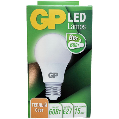 Лампа GP LEDA60 светодиодная 806lm 8W