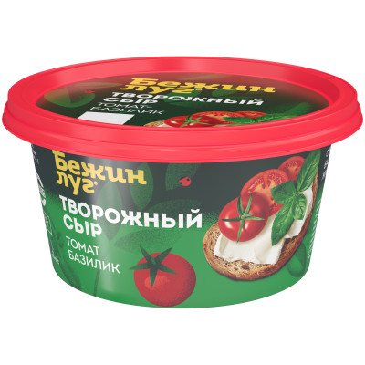 Сыр творожный Бежин Луг сливочный томат-базилик 61%, 150г