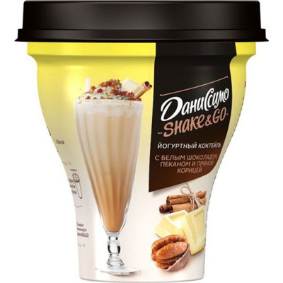 Коктейль йогуртный Даниссимо белый шоколад-пекан-пряная корица 5.2%, 260мл