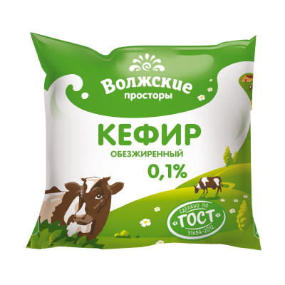 Кефир Волжские Просторы 0.1%, 500г