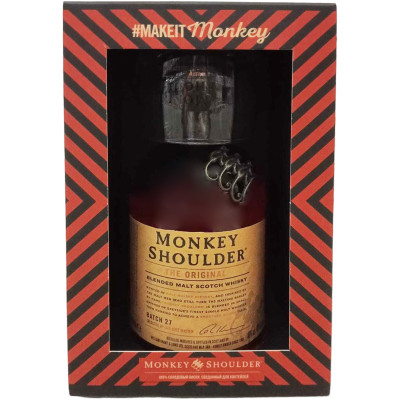 Виски Monkey Shoulder оригинальный 40%, 700мл + стакан в подарочной упаковке