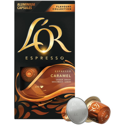 Кофе в капсулах Lor Espresso Карамель натуральный жареный молотый с ароматом карамели, 10x5.2г
