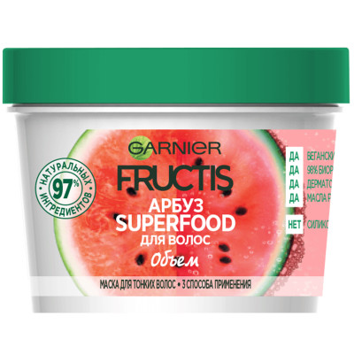 Маска Garnier Fructis Арбуз Superfood Объем для тонких волос, 390мл