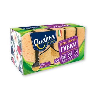Губки Qualita Extra Strong кухонные, 5шт