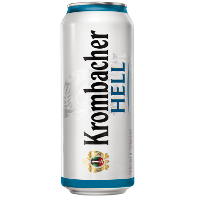 Пиво Krombacher Хелл светлое 5%, 500мл