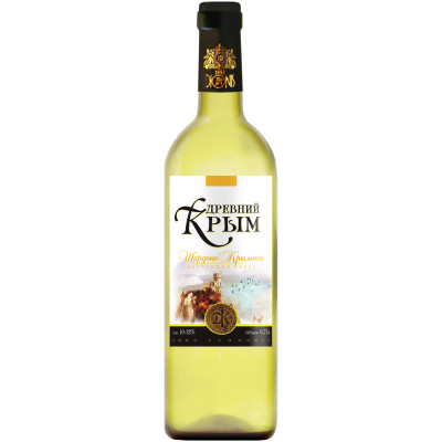 Вино Древний Крым Шардоне Крымское белое полусухое