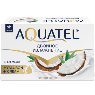 Крем-мыло Aquatel Кокосовое молочко туалетное твёрдое, 90г